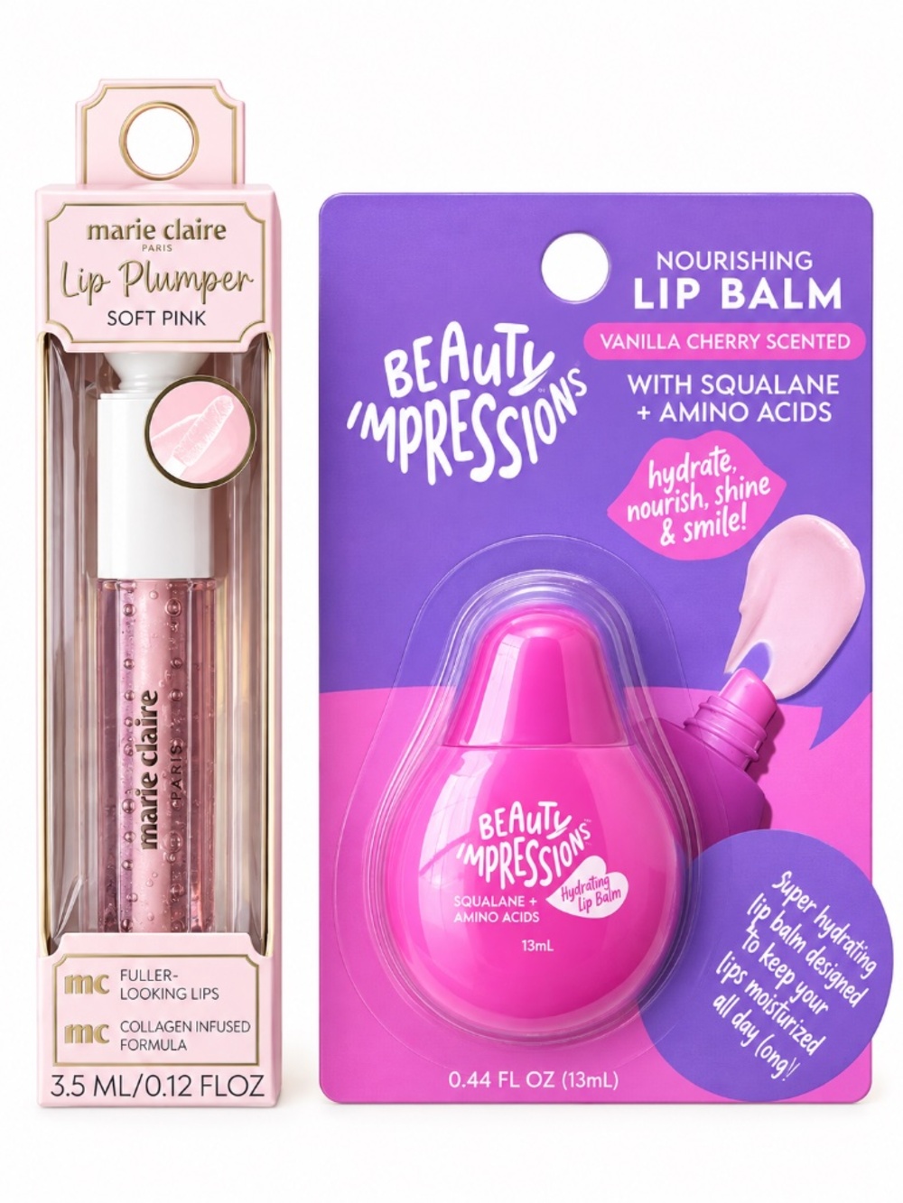 Marie Claire Soft Pink Lip Plumper Beauty Impressions Vanilla Cherry Lip Balm